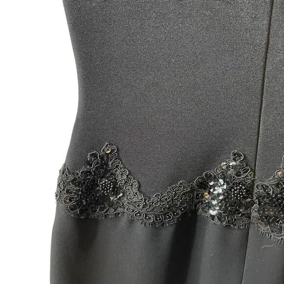 Chris Cole Vintage Black Embellished Evening Cocktail Dress Size 10 - Picture 9 of 10